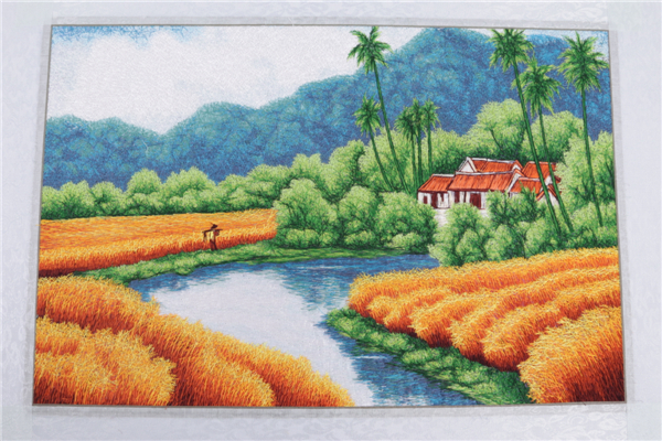 Golden grain embroidery home decor paintings