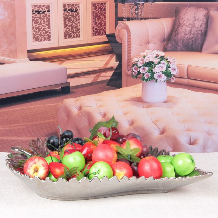 Gao Bo Decorated Home Electroplated leaf bowls ceramic fruit bowl-style home decor 1637A