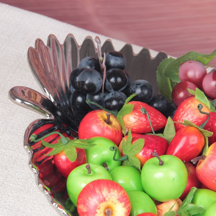 Gao Bo Decorated Home Electroplated leaf bowls ceramic fruit bowl-style home decor 1637A