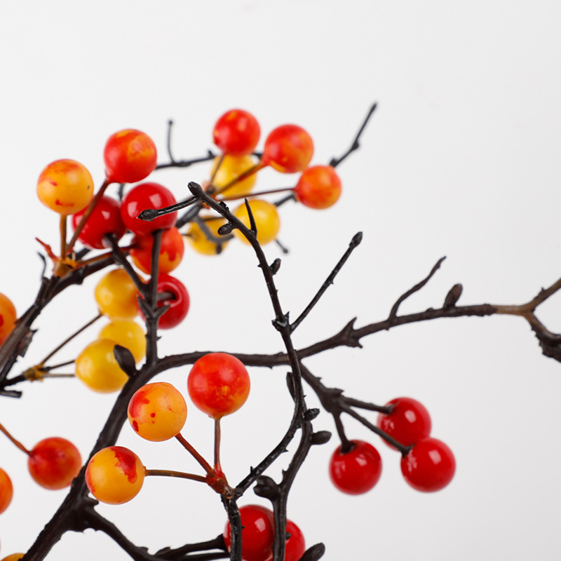 Craft Wutong Fruit Simulation Berries Chinese Hawthorn Fortune Fruit Wutong Fruit Home Decor Floriculture Fake Flower Ornaments