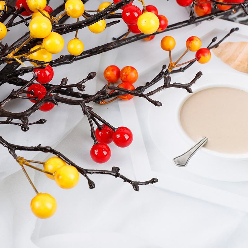 Craft Wutong Fruit Simulation Berries Chinese Hawthorn Fortune Fruit Wutong Fruit Home Decor Floriculture Fake Flower Ornaments