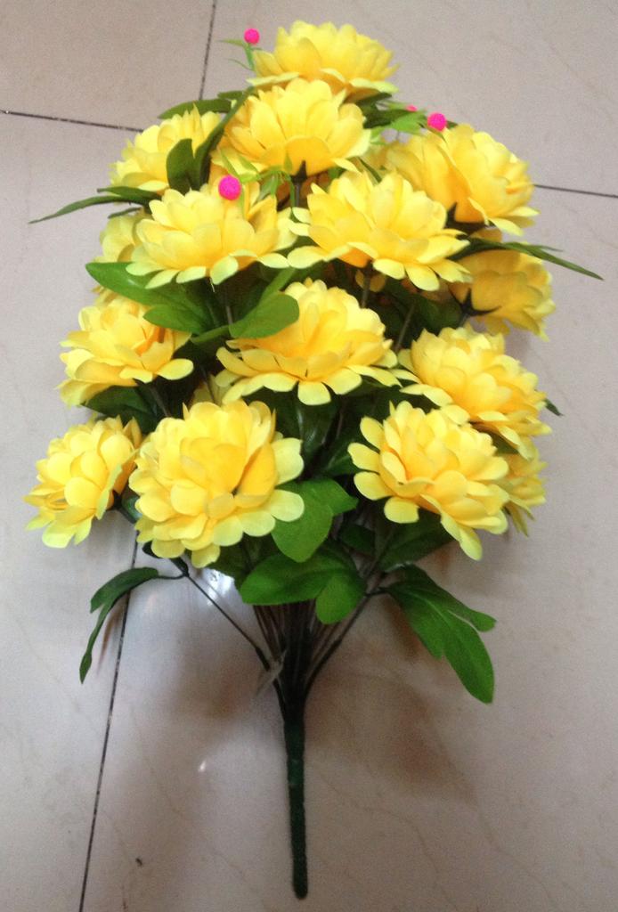 Popular home decor high-end artificial flowers of chrysanthemum flowers outdoor decoration flower 24 zhenju