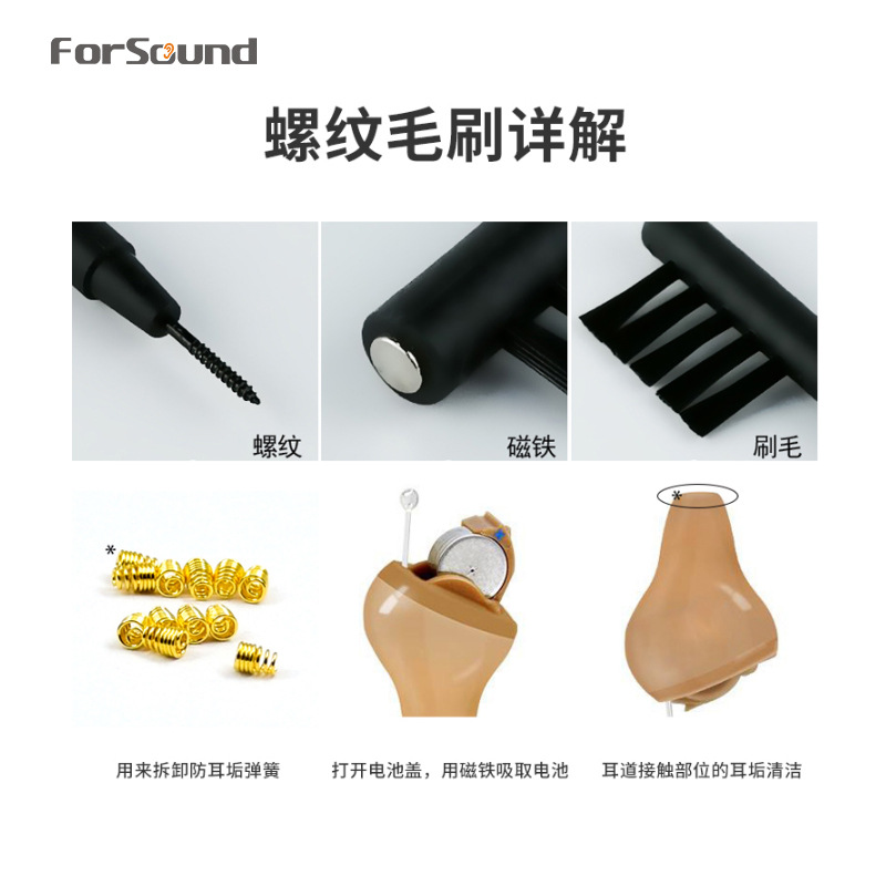One-Stop Digital Hearing Aid Accessories Cleaning Care Suit Dry Clean Cloth Cleaning Brush Ventilation Rod Screwdriver One-Stop Digital Hearing Aid Accessories Cleaning Care Suit Dry Clean Cloth Cleaning Brush Ventilation Rod Screwdriver