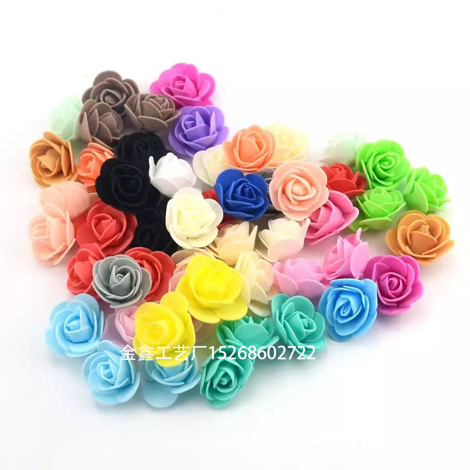 3.5cm Foam Rose for Bear Artificial Flowers Diy Gifts Box Wedding Decorative Christmas Home Decor 20 Color