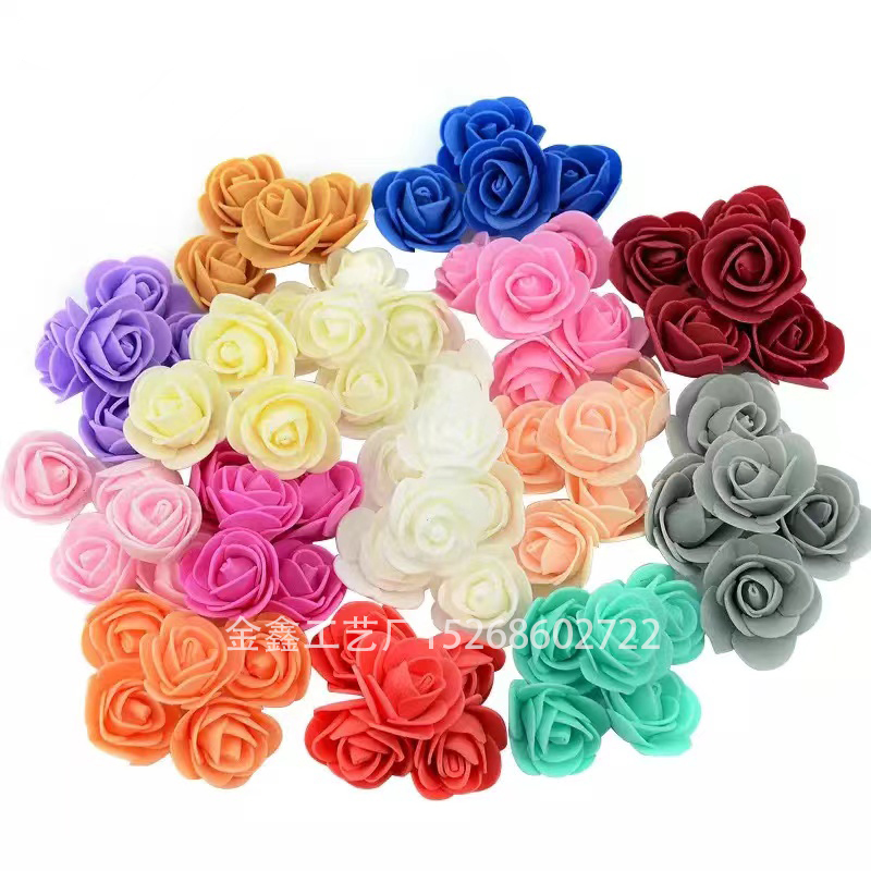 3.5cm Foam Rose for Bear Artificial Flowers Diy Gifts Box Wedding Decorative Christmas Home Decor 20 Color