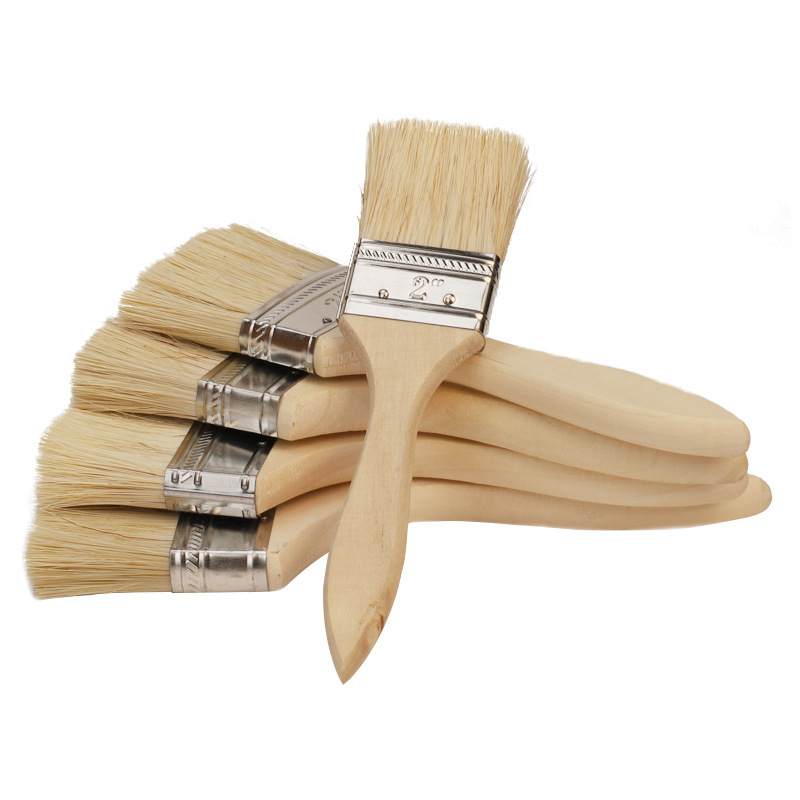 Factory Wholesale Wooden Handle Paint Brush Imitation Bristle Silk Brush Marine Hair Brush Barbecue clean brush