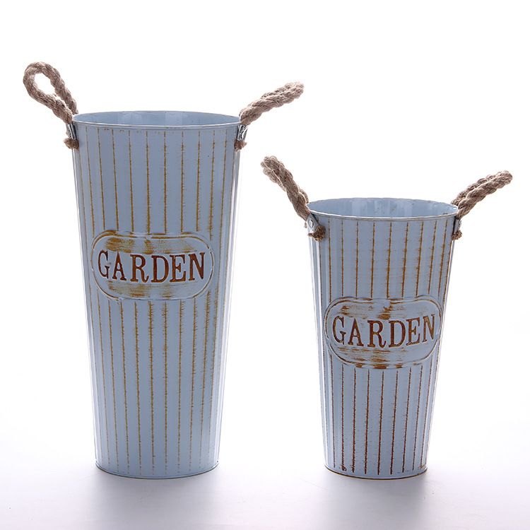  Rural home decor  Dried Flower Bucket Flower Pot Flower Pot Flower Shop Flower Iron Bucket Wake up Flower Bucket