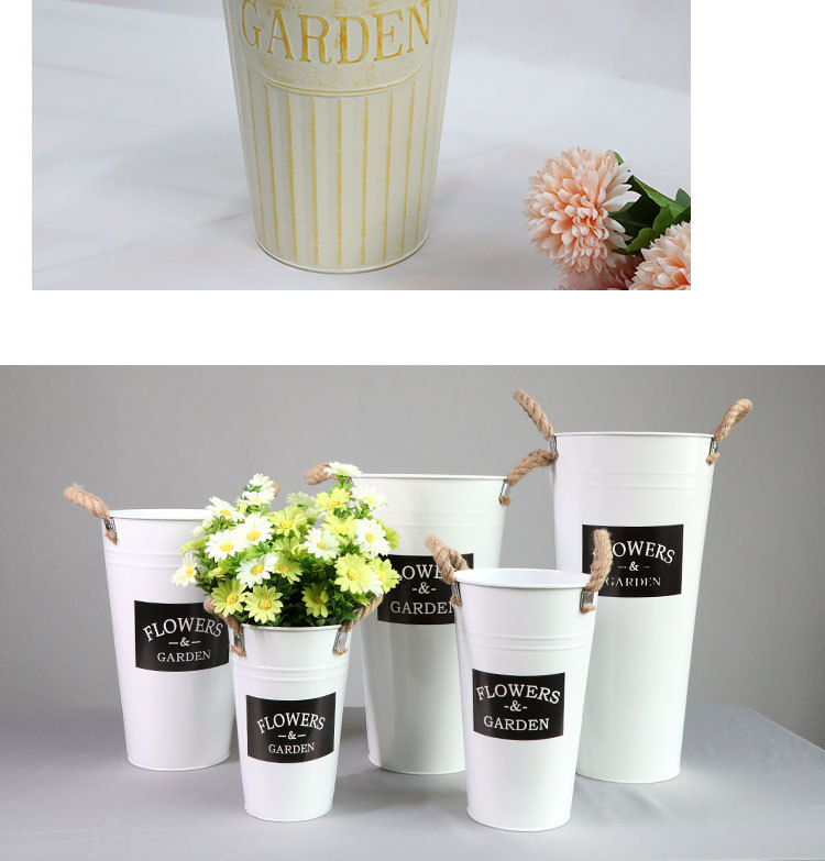  Rural home decor  Dried Flower Bucket Flower Pot Flower Pot Flower Shop Flower Iron Bucket Wake up Flower Bucket