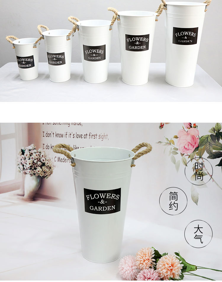  Rural home decor  Dried Flower Bucket Flower Pot Flower Pot Flower Shop Flower Iron Bucket Wake up Flower Bucket