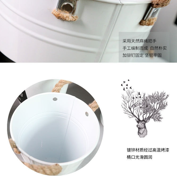 Rural home decor  Dried Flower Bucket Flower Pot Flower Pot Flower Shop Flower Iron Bucket Wake up Flower Bucket