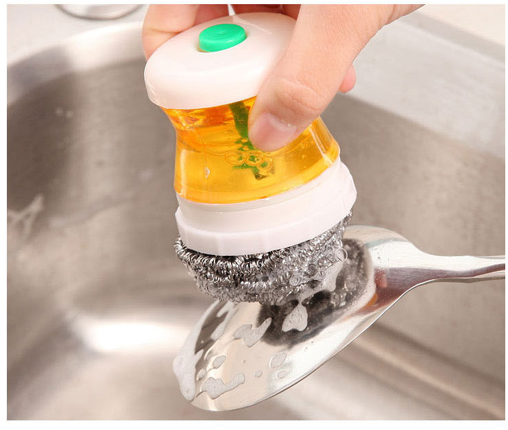 Hydraulic wash pot brush Wash dishes Brush kitchen supplies clean ball wire washing automatically add liquid non-stick pot brush pot