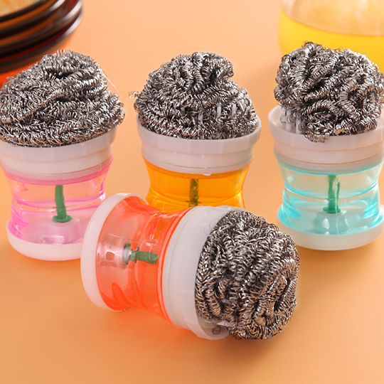 Hydraulic wash pot brush Wash dishes Brush kitchen supplies clean ball wire washing automatically add liquid non-stick pot brush pot