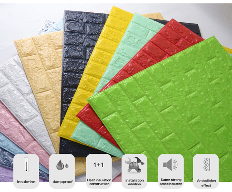 3D Wall Panel Stickers Living Room Brick Wallpaper for Kids Room Bedroom Home Decor Covering Self adhesive Wallpaper