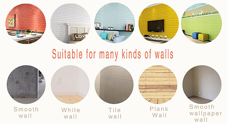 3D Wall Panel Stickers Living Room Brick Wallpaper for Kids Room Bedroom Home Decor Covering Self adhesive Wallpaper