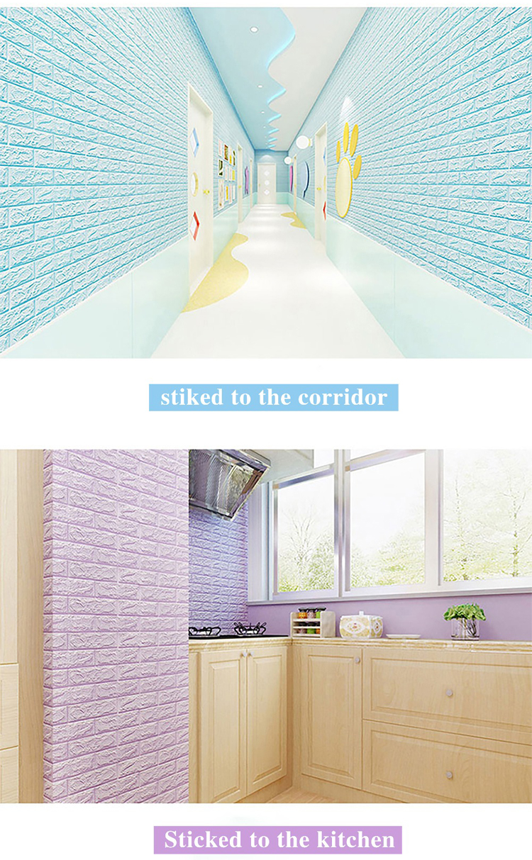 3D Wall Panel Stickers Living Room Brick Wallpaper for Kids Room Bedroom Home Decor Covering Self adhesive Wallpaper