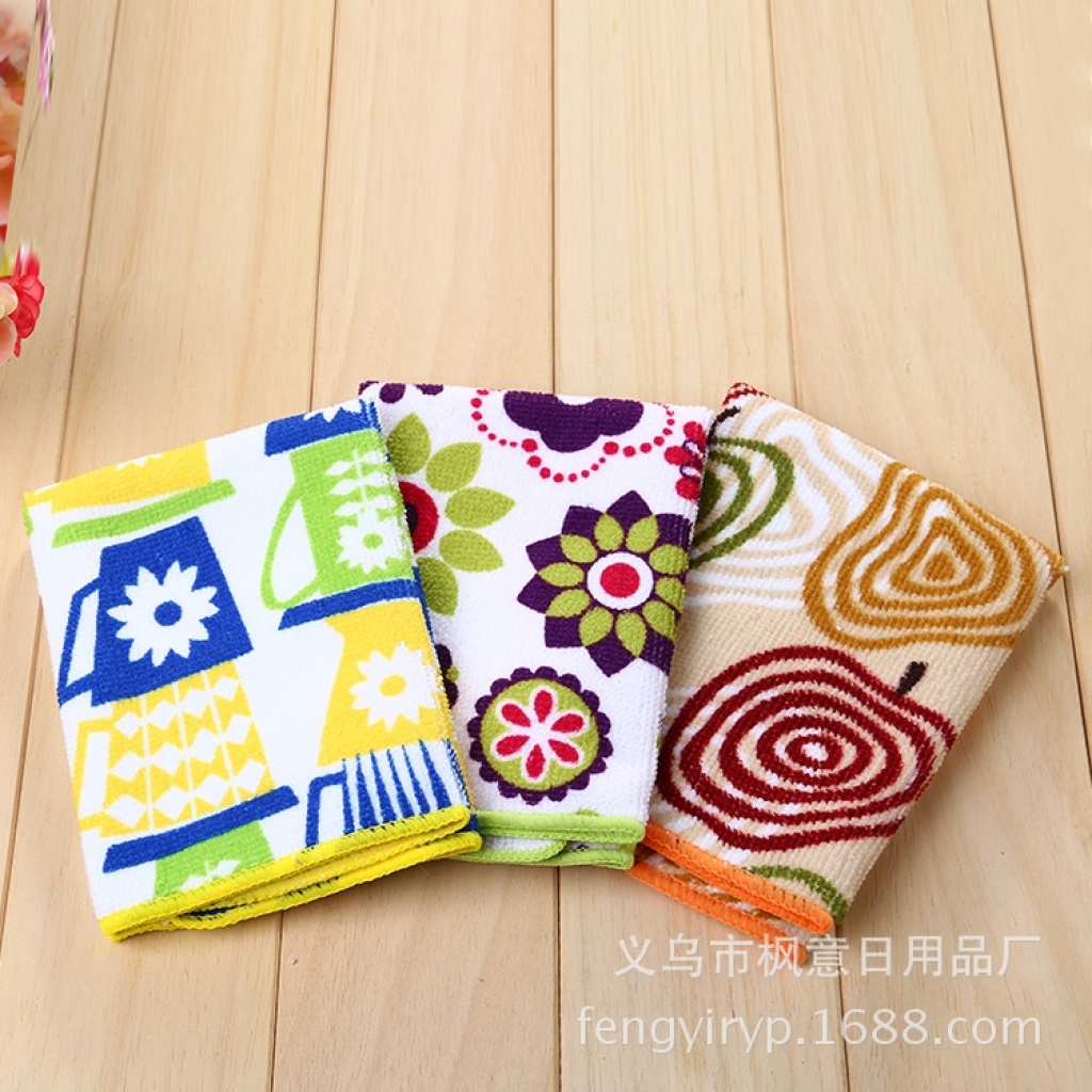 Manufacturer wholesale microfiber kitchen printing small square towel wholesale baijiebu household cleaning appliances dishwashing towels Manufacturer wholesale microfiber kitchen printing small square towel wholesale baijiebu household cleaning appliances dishwashing towels