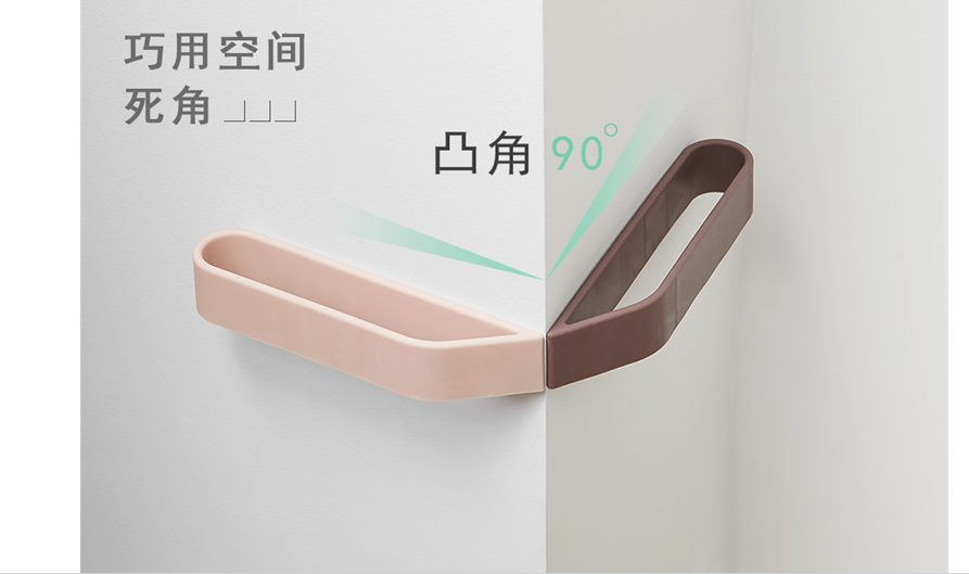 Plastic shoe rack wall - type non - punching multi - function paste bathroom kitchen towel rack rack