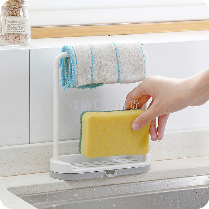 Kitchen plastic dishcloth receives hang frame do not have perforate kitchen countertop to wash dish cloth towel to pour 