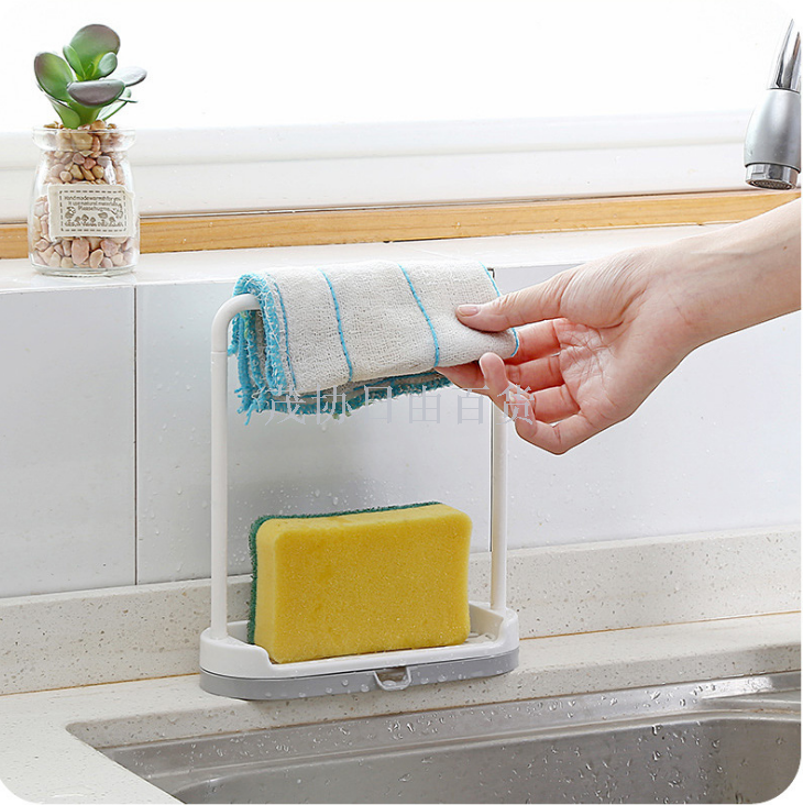 Kitchen plastic dishcloth receives hang frame do not have perforate kitchen countertop to wash dish cloth towel to pour 