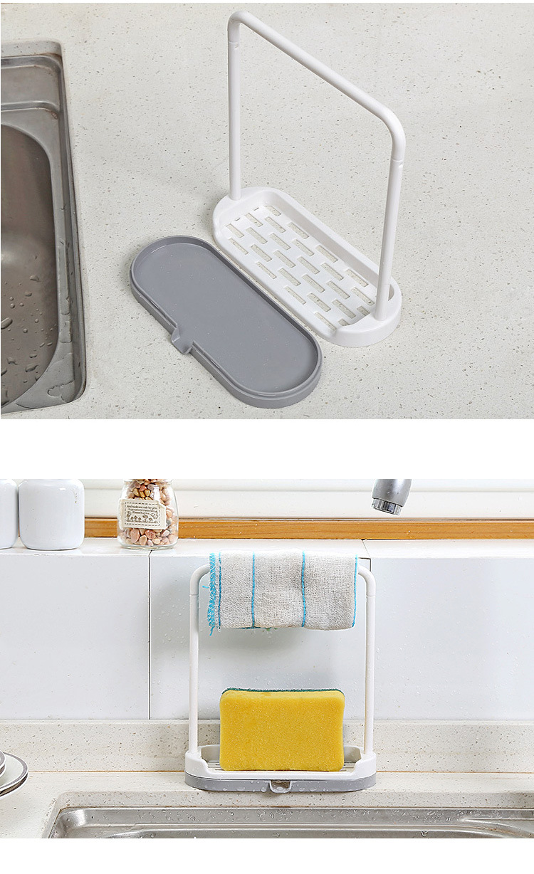 Kitchen plastic dishcloth receives hang frame do not have perforate kitchen countertop to wash dish cloth towel to pour 