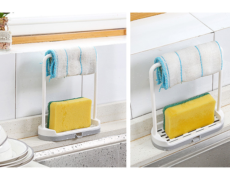 Kitchen plastic dishcloth receives hang frame do not have perforate kitchen countertop to wash dish cloth towel to pour 