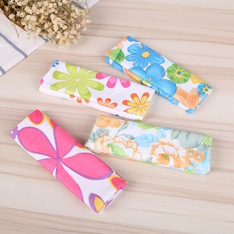 Household 4 installation printing dishcloth kitchen not stained with oil strong decontamination washing towel bibulous baijie cloth factory wholesale