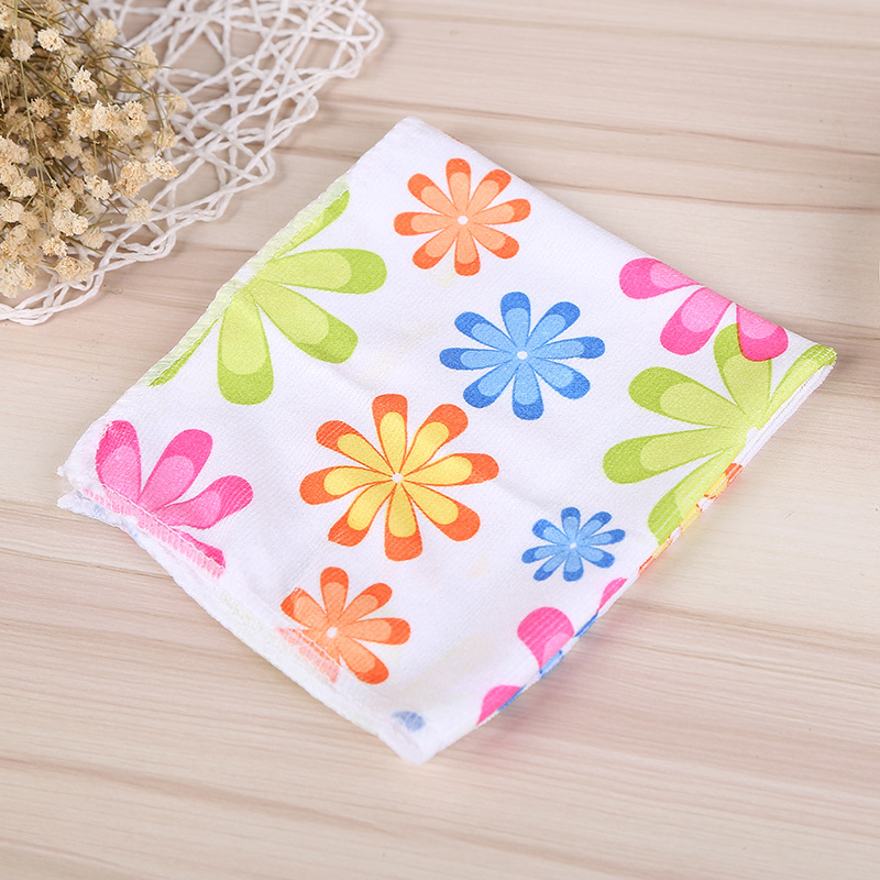 Household 4 installation printing dishcloth kitchen not stained with oil strong decontamination washing towel bibulous baijie cloth factory wholesale