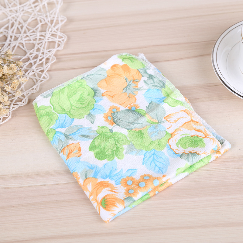 Household 4 installation printing dishcloth kitchen not stained with oil strong decontamination washing towel bibulous baijie cloth factory wholesale