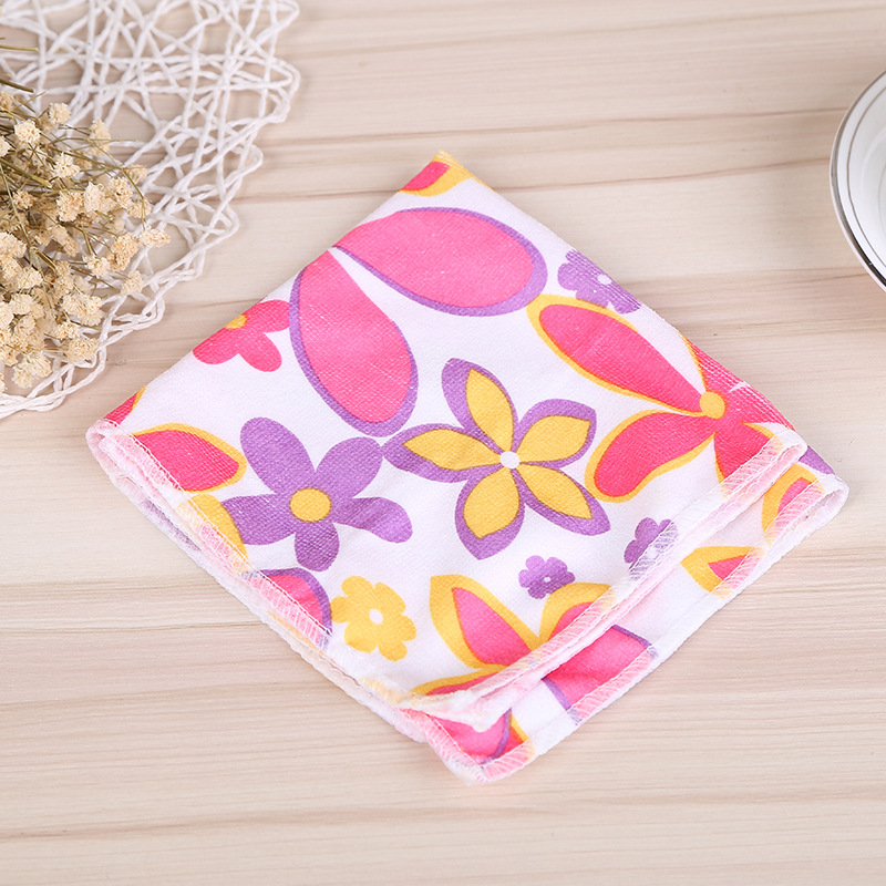 Household 4 installation printing dishcloth kitchen not stained with oil strong decontamination washing towel bibulous baijie cloth factory wholesale
