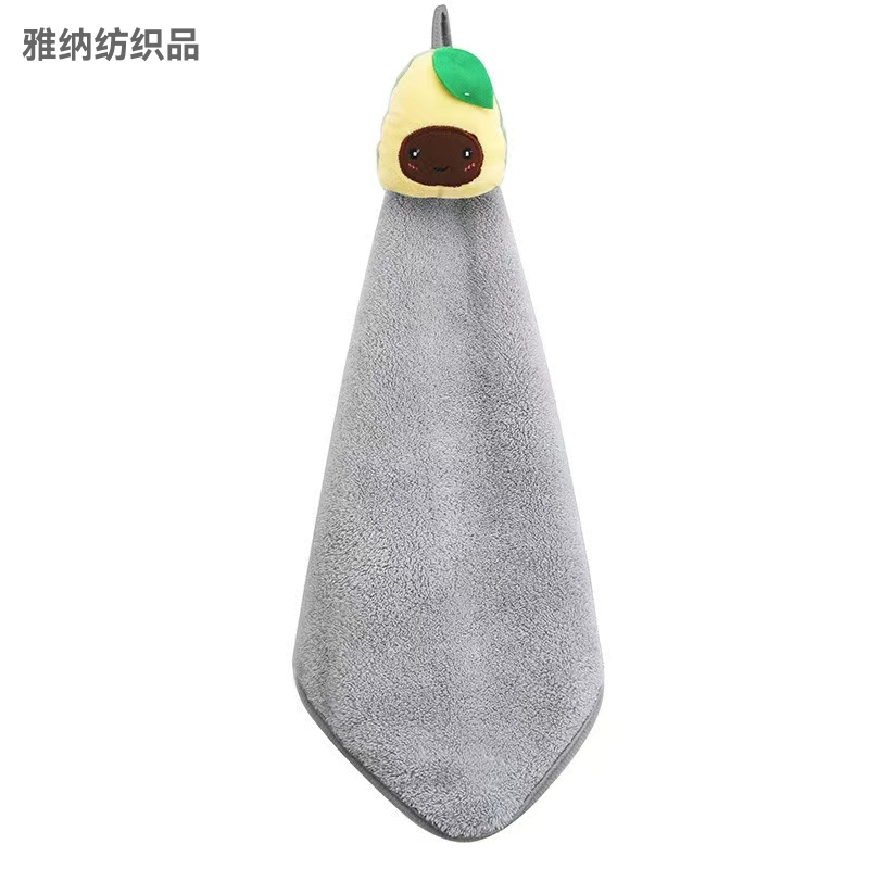 Yiwu Good Goods Coral Fleece Fruit Animal Decals Hand Towel Kitchen Daily Necessities Towel Hanging