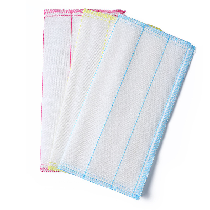 Factory Supply Oil-Free Decontamination Dishwashing Brush King Dish Towel Color Strip Two Pieces Value Pack Kitchen Dish Towel
