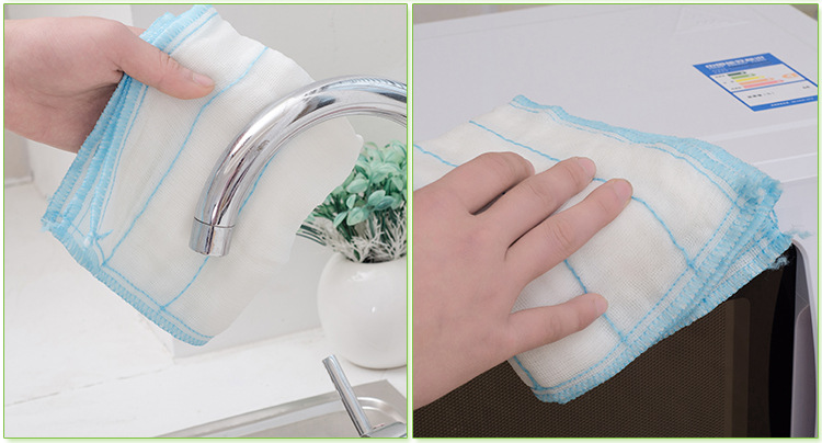 Factory Supply Oil-Free Decontamination Dishwashing Brush King Dish Towel Color Strip Two Pieces Value Pack Kitchen Dish Towel