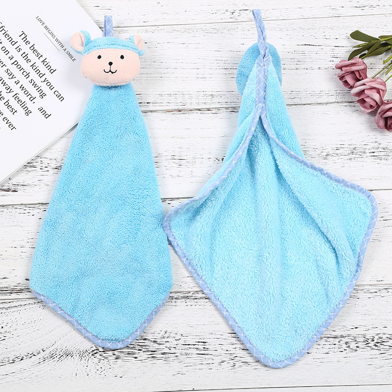 Thickened Cartoon Hanging Hand Towel Children&#039;s Hand-Wiping Absorbent Kitchen Bathroom Household Cute Korean Dry Hand Towel Towel Hanging
