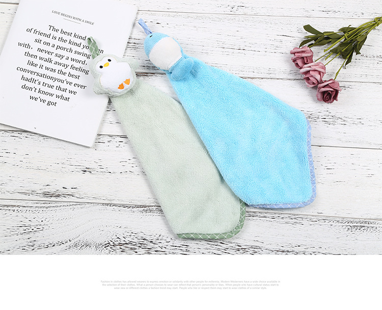 Thickened Cartoon Hanging Hand Towel Children's Hand-Wiping Absorbent Kitchen Bathroom Household Cute Korean Dry Hand Towel Towel Hanging