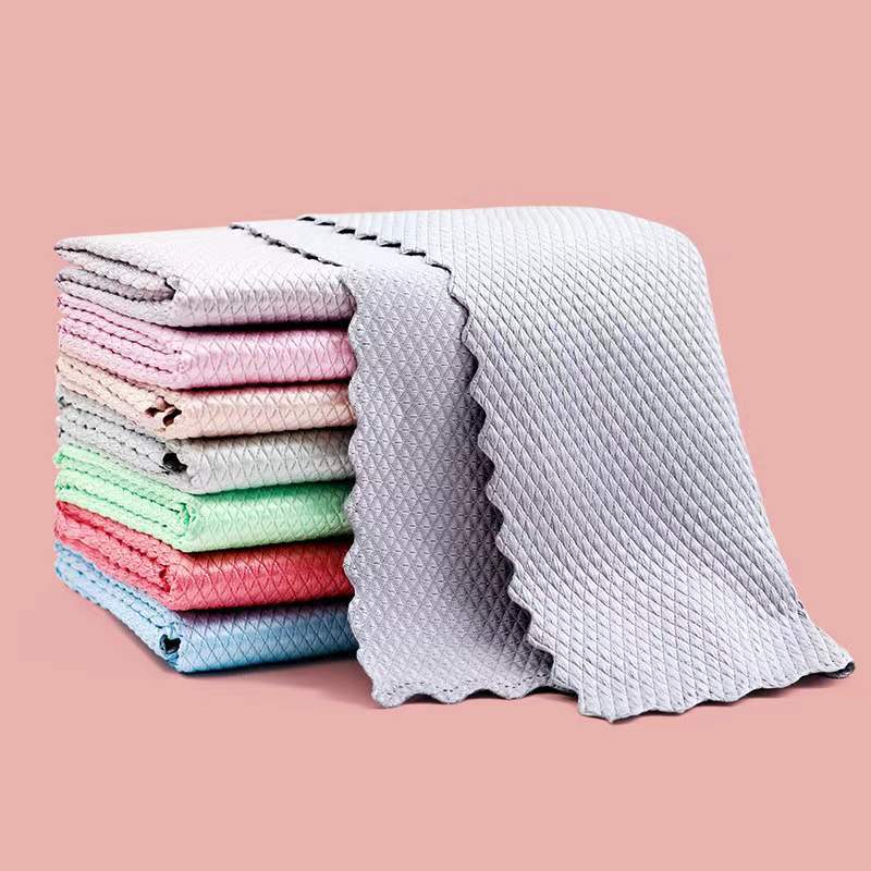 Scale Cloth Absorbent Not Easy to Lint Wipe Glass Bowl Table Mirror Seamless Scale Rag Kitchen Table Cleaning Cleaning Towel