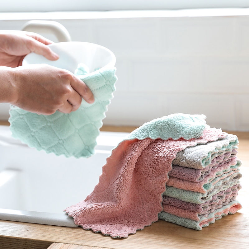 The Kitchen dishcloth absorbent table towel thickened and coated with cleaning towel household dishcloth