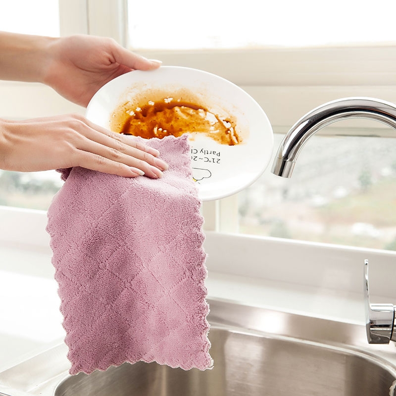 The Kitchen dishcloth absorbent table towel thickened and coated with cleaning towel household dishcloth