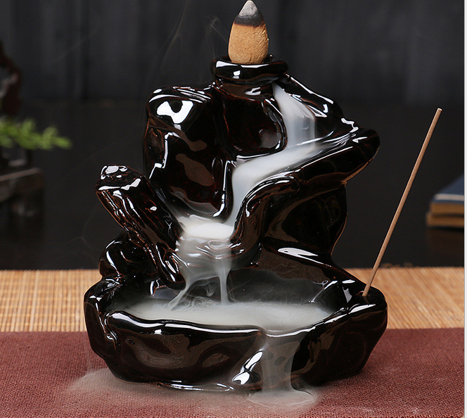 Ceramic Backflow Incense Burner Ceramic Censer Home Decor Decoration Aromatherapy Smoke Backflow Stick Incense Censer