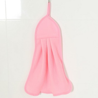 Cute Solid Color Hand Towel Kitchen Small Square Towel Bathroom Hanging Coral Fleece Hand Towel Absorbent Towel Hand Wiping Towel Hand Towel