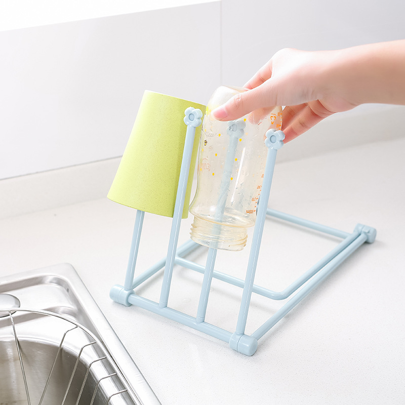 Foldable Plastic Towel Rack Kitchen Storage Sink Rag Rack Vertical Table Top Foldable Rag Rack