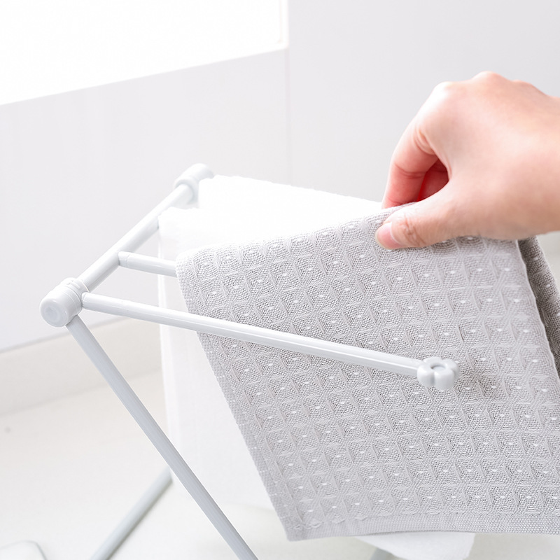 Foldable Plastic Towel Rack Kitchen Storage Sink Rag Rack Vertical Table Top Foldable Rag Rack