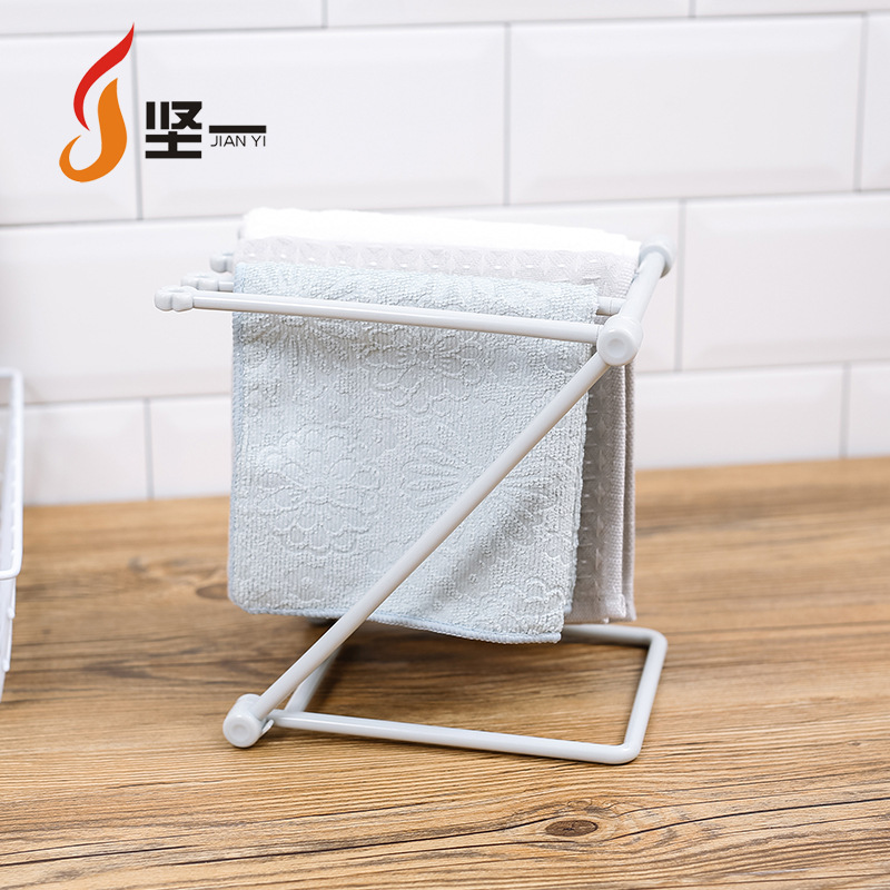 Foldable Plastic Towel Rack Kitchen Storage Sink Rag Rack Vertical Table Top Foldable Rag Rack