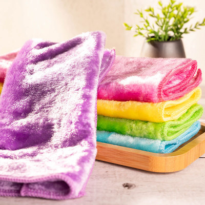 Double thickened water absorbent duster wood fiber shine silk kitchen duster dish towel