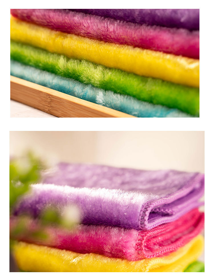 Double thickened water absorbent duster wood fiber shine silk kitchen duster dish towel