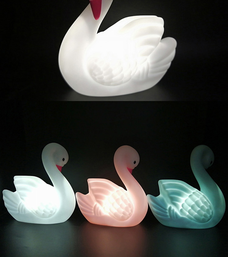 Ins Swan little night light creative home decor LED children's birthday luminescent gift bedside lamp