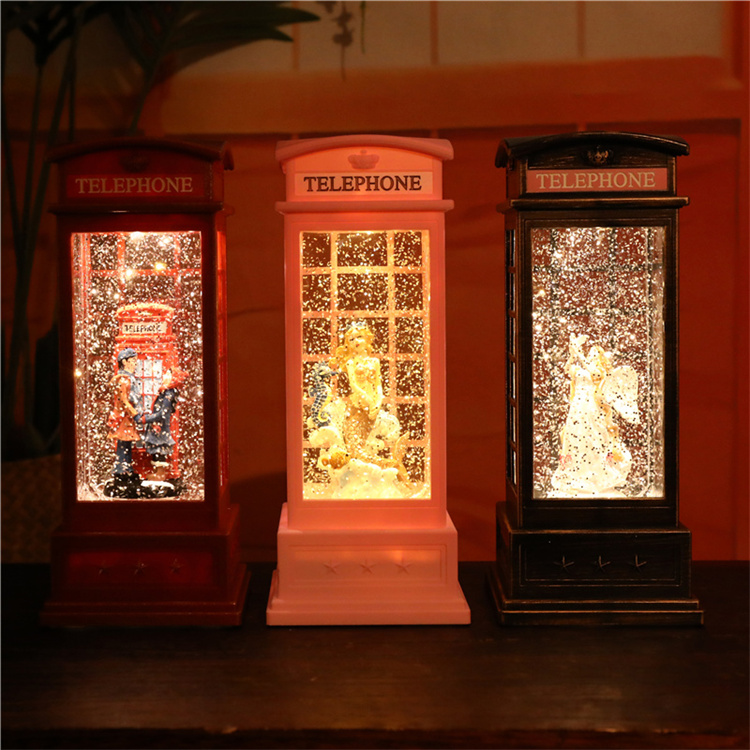 Wholesale Home Decor Glass Decor Snowball Led Lights Telepho