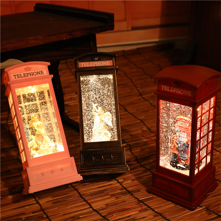Wholesale Home Decor Glass Decor Snowball Led Lights Telepho