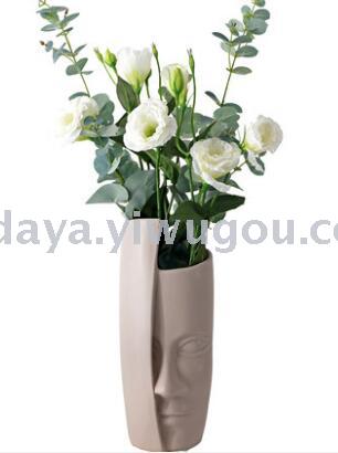 Sets a Nordic Art differentiated bi-facial floral ceramic vases, living room floral arrangement and furnishing studio shop home decor