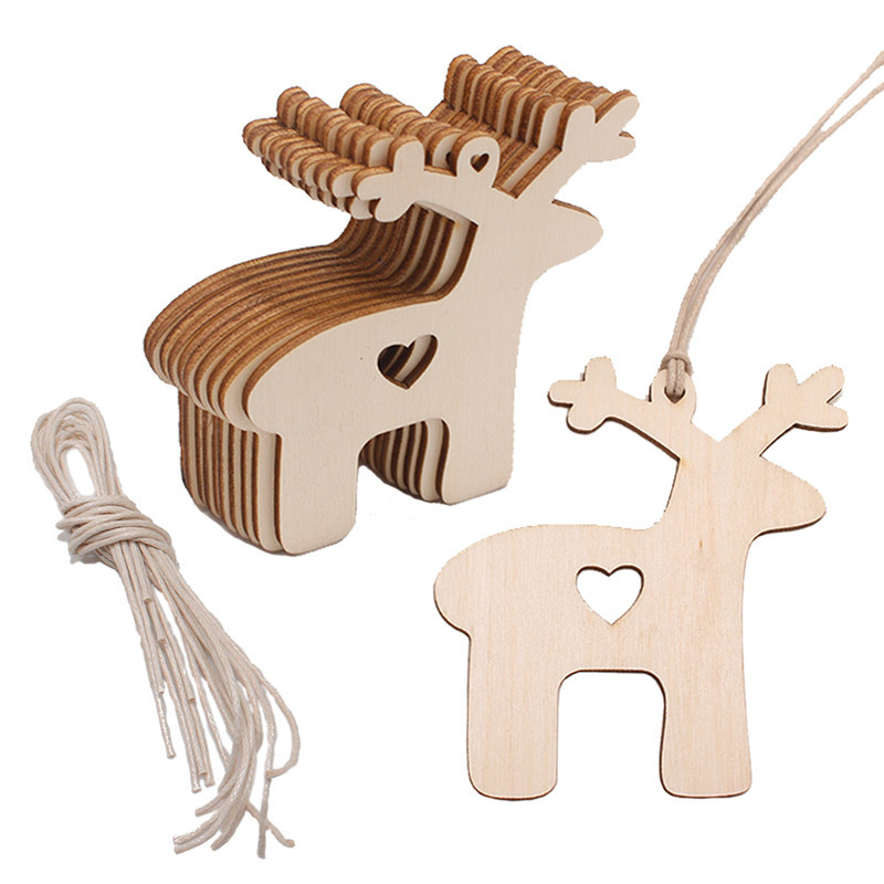 Christmas Crafts Creative Handmade Wood Piece Pendant Christmas Decoration Home Decoration DIY Children Hand Painted Wood Piece
