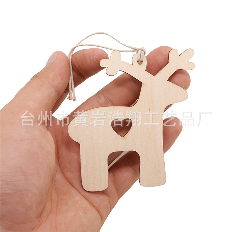 Christmas Crafts Creative Handmade Wood Piece Pendant Christmas Decoration Home Decoration DIY Children Hand Painted Wood Piece